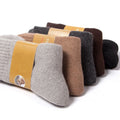 Wholesale Men's Winter Wool Socks Black Gray Brown Plain Blank Thick Crew Casual Socks with Body Logo