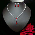 HIBRIDE New Style White Gold Color Fashion Top Quality Wedding Earrings Necklace Sets AAA CZ Bridal Jewelry Sets N-1045