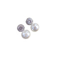E1736 8-9mm DIY Natural Freshwater Pearl Charm Earrings Mounting Accessory 925 Sterling Silver Gold Plated  Jewelry for Women