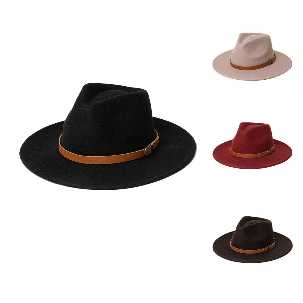2022 Autumn Winter Collection Custom Wool Fedora Hats Colorful Chapeau Sombreros Fieltro Wide Brim Adult Fez Plain Parties