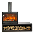 Modern Insert Wooden Home Multi Fuel Heating Flammable Multifunctional Smokeless Steel Fire Cook Coal Burning Fireplace Indoor