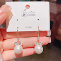 FanYue Vintage Copper Bow Zircon Pearl Stud Earrings for Women Gift 2025