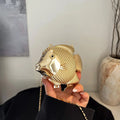 Mini Fish Shaped Metal Clutch Bag Stylish Evening Bags Creative Lipstick Holder Crossbody Purse for Parties