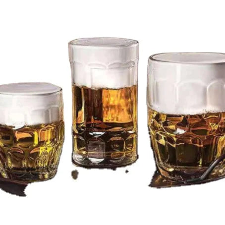 Elegant Custom Logo Printed Eco-Friendly Food Contact Safe Clear Soda Beer Cup Mugs Wholesale Borosilicate Glass Beer Stein