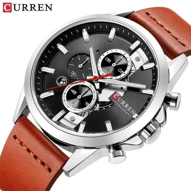 2023New Top CURREN 8325 Casual Quartz Luxury Watches Chronograph Men Fashion Leather Business Wristwatches Relogio Masculino