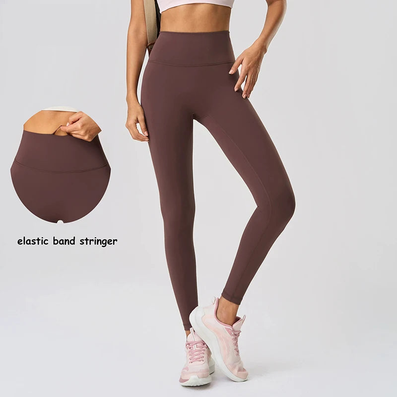 Women's Light Comfortable Gym Wear Yoga Pants Lulu Yoga Pants Camel Toe 260gsm 76% Nylon 24% Spandex Thick Material Light Yoga