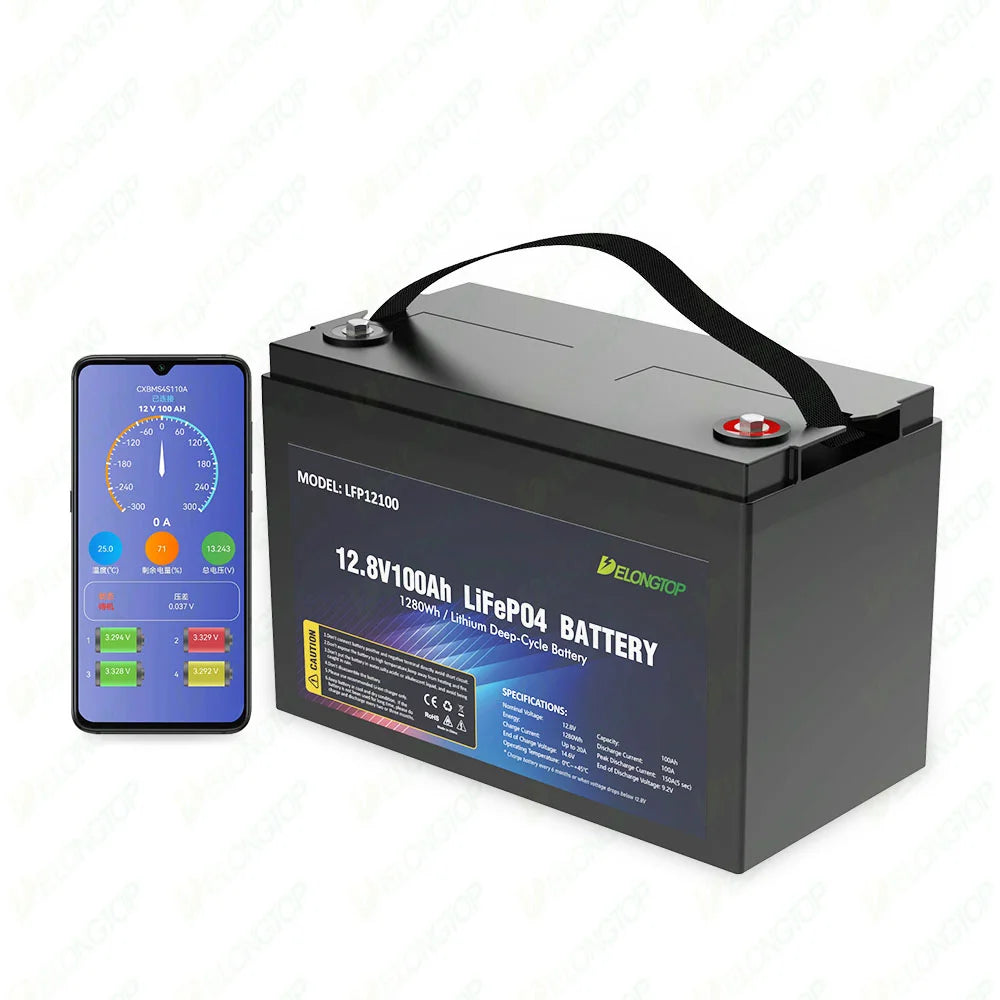 Powerbank Portable Lifo4 1280wh 12v 100ah 12 Volt 100 Amp Hour Lifepo4 Battery Pack for Solar Rv Camper Marine