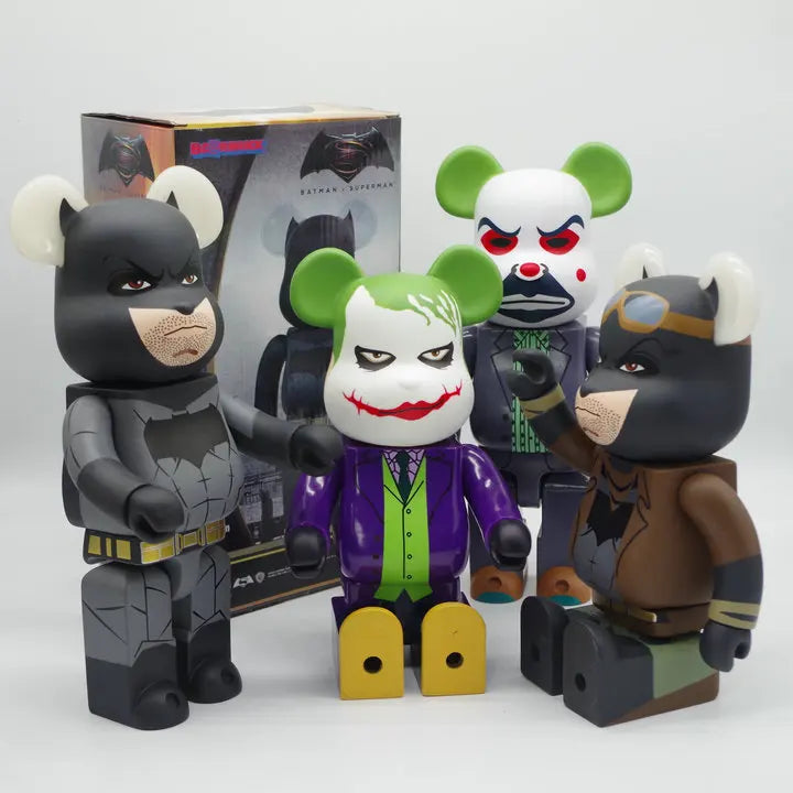 Bearbrick 400% Bear Batmans Classic Joker Trendy Kwas Model for Children Ornaments Resin Craft Bearbrick