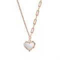 Love Beimu Necklace Women's Sterling Silver Rose Gold Heart Shaped Pendant Small Chain Bone Link New Necklaces