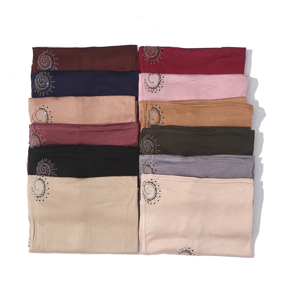 2025 Hot Selling Cross-border Elastic Shawl Scarves Malaysia's New Hijab High-quality Silk Satin Chiffon Scarves