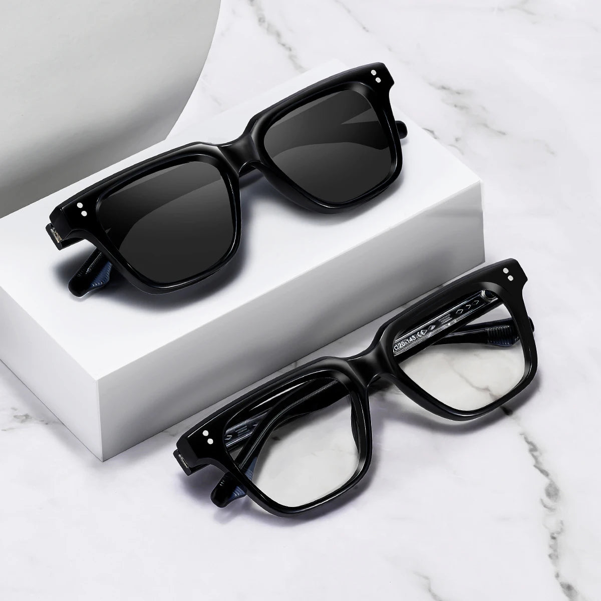 2025 Fashion Sunglasses Custom LOGO Outdoor Shade Sun Glasses Propionic Pin High Quality Square Frame Designer Sunglasses Men