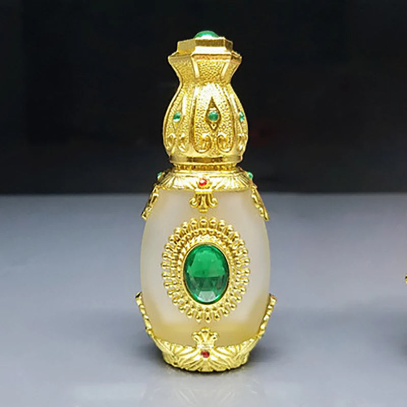 15ml Ready Stock Gold Antique Glass Luxury Dropper Bottle for Serum Oil Face Essential Oil Dropper Perfume Bottle Crown Lid