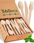 Wholesale Natural Bamboo Metal Cutlery Sets Disposable Knife Fork Spoon Paper Napkin Ecological Heat Resistant Sustainable