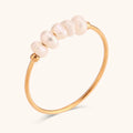 Hot Selling Freshwater Pearl Ring for Europe USA Stainless Steel Plated With 18K Gold Simple and Luxurious Ring Jewelry