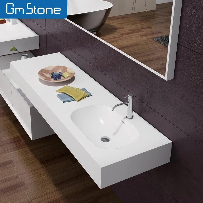 Solid Surface Artificial Stone Wall Hung Wash Basin