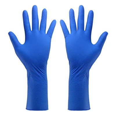 12inch 100% Nitrile Powder Free Shop Tattoo Textured Blue Household Cleaning Kitchen Make up Nitrile Beauty Long Gloves