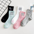 Trendy Quality Crew Socks for Women Street Fashion Anti-Odor Knitted Cartoon Pattern Logo Body Cuff Daily Eco-Friendly