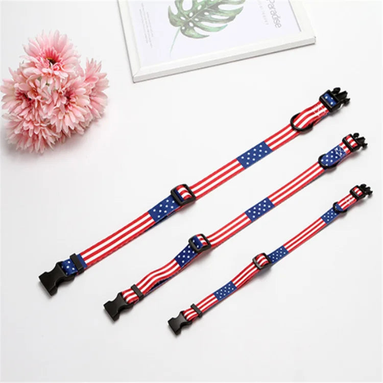 Wholesale Nylon Fabric Webbing US Country American Flag Dog Collar