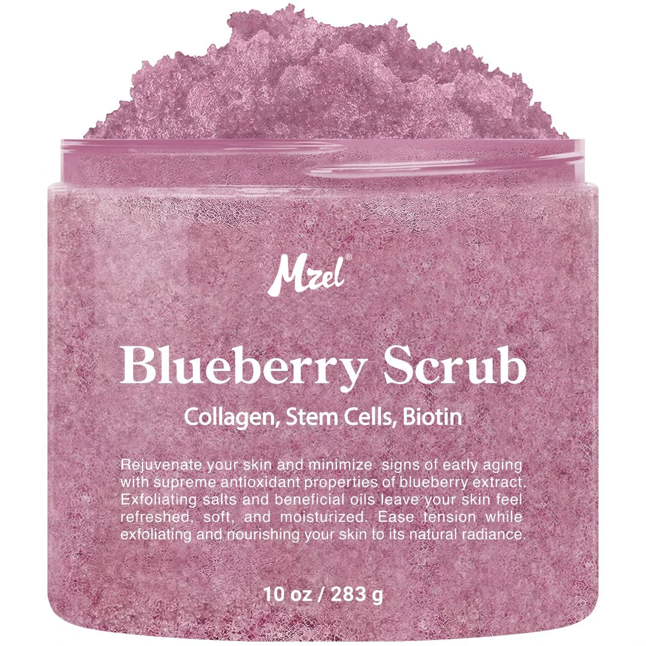 Private Label Deep Cleansing Exfoliating Blueberry Body Scrub with Collagen Stem Cell & Biotin Skin Care for Men and Women