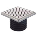 Square Shower Floor Drain with Removable Cover Grid Grate 15*15 cm  Stainless Steel Chrome Finished