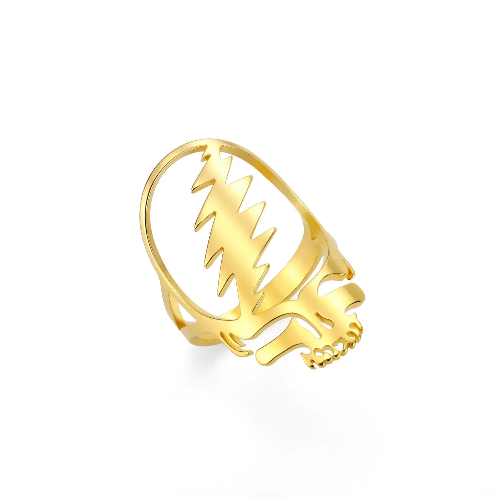 Hip Hop Personality Skeleton Shape Party Rock Men and Women Stainless Steel Ring
