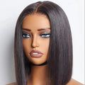 Peruvian Straight Bob Wig Glueless Ready to Wear 6x4 Lace Closure Human Hair Wigs Free Shipping Natural Black Lace Wigs