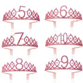 ROMANTIC Hot Selling Children Crystal Party Headband Hair Ornaments Pink Birthday Party Crown