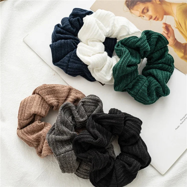 Handmade New Style Colorful Elastic Scrunchies Hair Ties Sweet Decorative Knit Hair Accessories for Girls Party Style Bow Kids