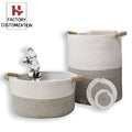 2022 New Woven Basket Blankets Toys Storage Basket Great Comforter Cushions Storage Bins Cotton Rope Basket With Handles