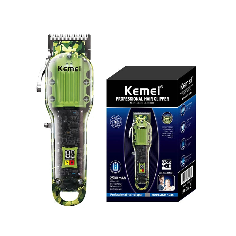 Hair dryer Kemei transparent body fall resistant km-1926 lithium battery led liquid crystal digital display