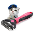 Brush Combs HGL HANBD PET HGL HANBD PET Pet Grooming Tool- 2 Sided Dematting Undercoat Rake Steel Sustainable Grooming Tools T/T