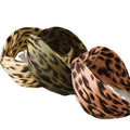American Korean Style Elastic Hair Bands for Women Wholesale Leopard Print Cloth Headbands Cute Knotted Design for Summer Winter