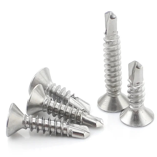 Screw Carbon Steel Zinc Flat Countersunk Phillips Head Tek Self Drilling Screws for Metal Into Steel DIN7504P