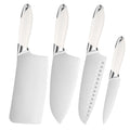5pcs Kitchen Chef Knives Set with ABS Handle 5cr15 Stainless Steel High Carbon Chopper Cleaver Santoku Utility Knife