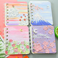 Cute Spiral Binding Bound Custom Rings Cheap Price Designs Notebook Scenery Embossed A7