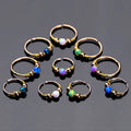 Fashion Women Jewelry Colorful Opal Septum Nose Ring Stainless Steel Nose Hoop Non Piercing Nose Ring