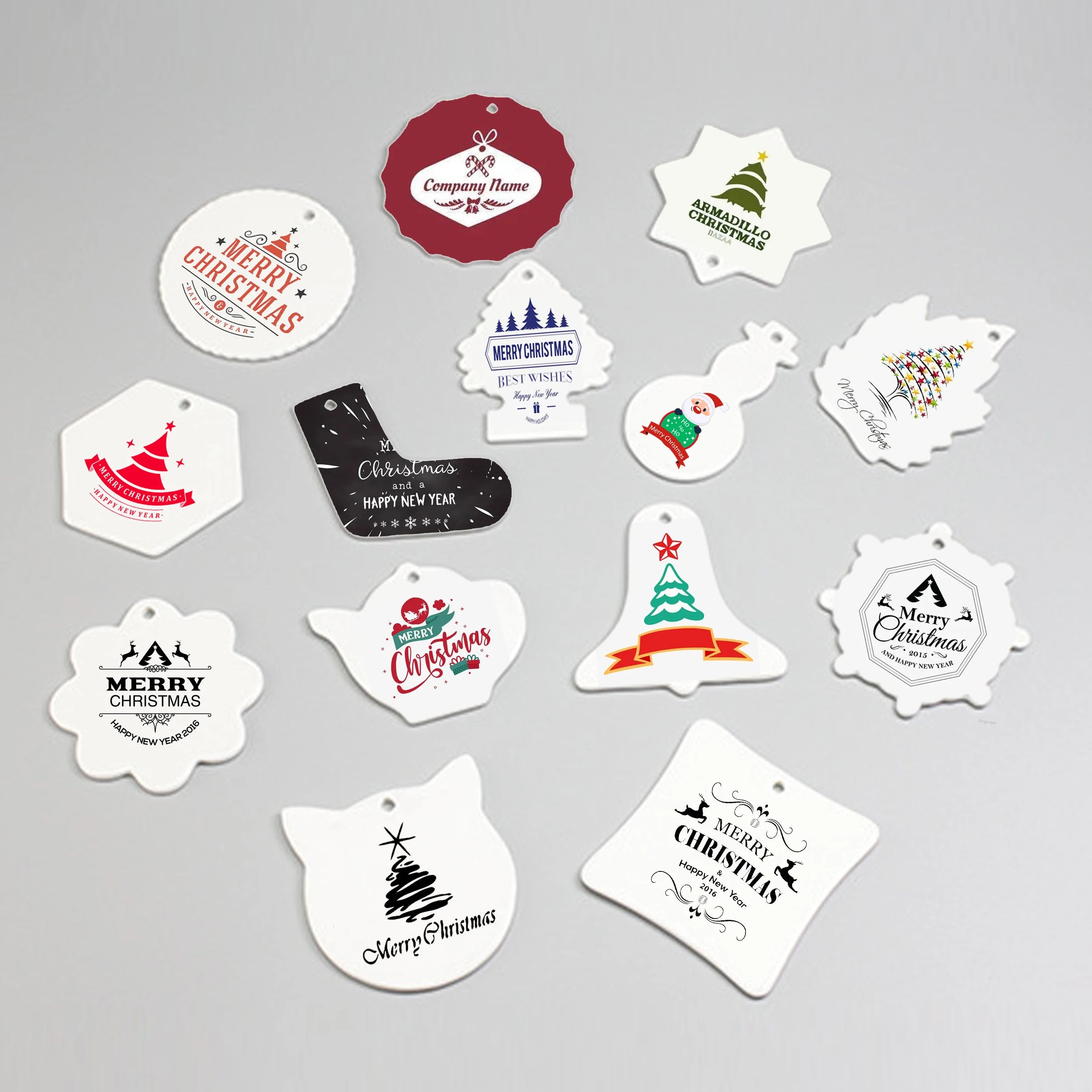 Custom Logo Acrylic Christmas Tree DIY Photo Round Hanging Ornament Sublimation Blank Round Christmas Decoration