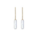 Long Chain Natural Freshwater Pearl Earrings Baroque Silver Bar S925 Sterling Silver Gold-plated Earrings