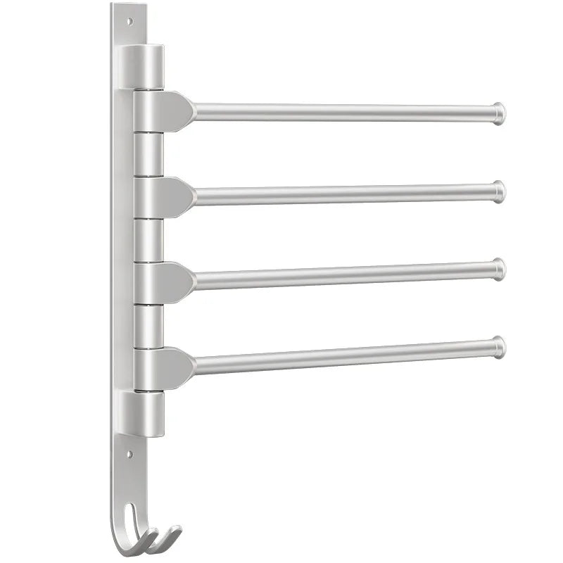 Aluminum Rotates 360 Degrees Bathroom Towel Bar Wall Mounted Towel Rail Modern Hotel Bathroom Accessories