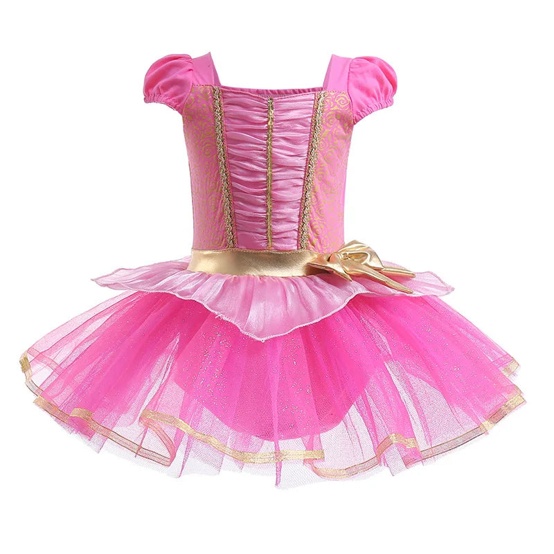 Kids Lace Ruffled Ballet Dress Children Colorful Dance Wear Lovely Girl Stage Performance Dance Ballet Costume Skirted Leotard
