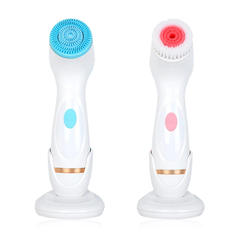 Portable 3 in 1 Cleansing Brush Electric Facial Cleansing Brush Face Pore Cleaning Brush