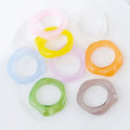Wholesale New Fashion Resin Acrylic Plastic Trendy Candy Color Ring Finger Rings Jewelry Women China Manufacturer Supplier