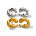 Designer Jewelry Ins Stainless Steel 18K Gold Creative Dolphin Intertwined Personality Stud Earrings for Girls