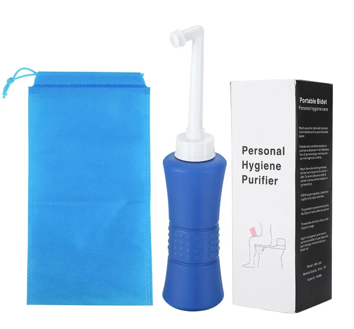 Blue ABS Plastic Modern Bathroom Travel Bidet Bottle Portable Eco-Friendly Easy Installation Hand Held with Dual Nozzles