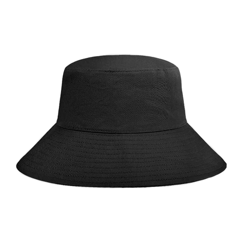Custom Long Wide Brim Bucket Hat Summer Fashion One Sided Buckt Hats Outdoor Traveling Sunproof Bucket Hat