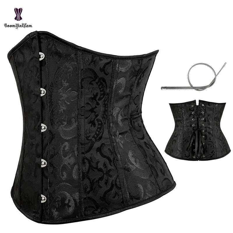 Firmly Tummy Control Belt 14 Steel Bone Girdle Black White Waist Training Corset Underbust Body Shaper With 14 Robs