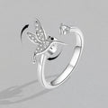 New Niche Design Hummingbird Ring Rotatable Ring Adjustable Animal Open Ring