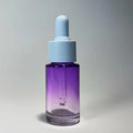 Luxury Cosmetic Packaging 30ml Flat Shoulder Gradient Color Serum Oil Bottle Double Color Essential Oil Glass Dropper Bottle