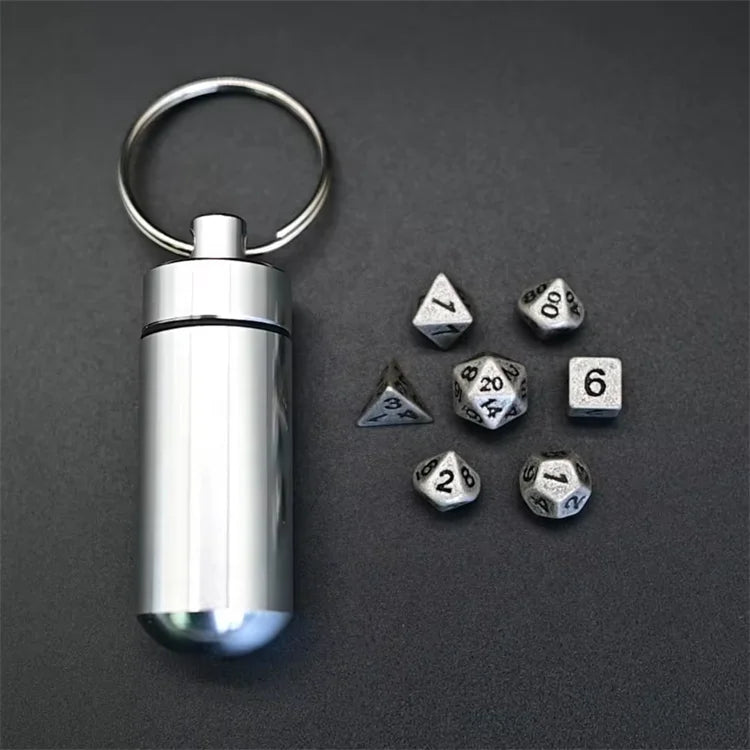 New Arrival Tabletop Games Roll Plating Silver Mini Polyhedral Metal Dice for DND