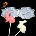 AK 3D Rabbit Shaped Silicone Cake Pop Wreath Sphere Hole Lollipop Molds Lollipop Mold Ice Cream Mold for Cake Pops